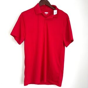 OLD NAVY New Mens Medium Solid Red Short Sleeve Performance Polo Shirt V10